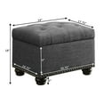 thumbnail image 5 of Convenience Concepts Designs4Comfort 5th Avenue Storage Ottoman, Dark Charcoal Gray Fabric, 5 of 8