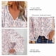 thumbnail image 4 of Blusas de manga larga con cuello en V, blusa de gasa con cuello en V y mangas largas abullonadas, blusas de manga larga con cordón, salida de alta intensidad, 4 of 5