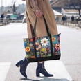 thumbnail image 4 of FORMRS Canvas Laptop Tote Bag for Women with 15.6" Computer Compartments Shoulder Handbag, Blue Colorful Flowers, 4 of 7