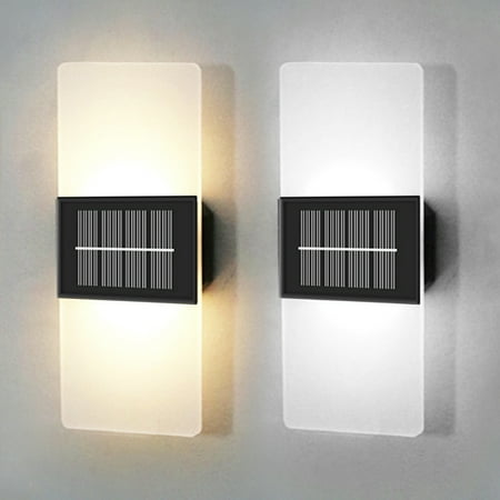 

IXTIX Solar LED Wall Light Solar Wall Lamp IP65 Waterproof Acrylic Garden Landscape Lamp Up and Down Luminous Wall Decoration Courtyard