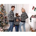thumbnail image 6 of Juiluna Family Christmas Sweater Reindeer Snowflake Pattern Crew Neck Holiday Pullover Knitwear, 6 of 7