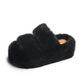 thumbnail image 2 of Zapatillas de felpa con doble correa y suela gruesa, cómodas y de mayor comodidad para el exterior, estilo otoño-invierno, diseño de cama, 2 of 6