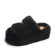 thumbnail image 2 of Zapatillas de felpa con doble correa y suela gruesa, cómodas y de mayor comodidad para el exterior, estilo otoño-invierno, diseño de cama, 2 of 6