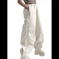 thumbnail image 2 of Pantalones de Paracaídas para Mujer, Pantalones Holgados de Pierna , Pantalones Deportivos con Cintura Elástica Y2K, Pantalones Deportivos, Ropa de Calle Lechoso XL, 2 of 10