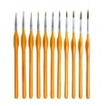 thumbnail image 2 of Miniature Fine Tip Painting Brushes (Ultra-Detail Artist Tools, Model Craft Set), Orange 11-Piece Set, 11-Piece Ultra Fine Detail Paint Brush Set, Natural Wood Handle For Miniatures And Art, Meiiso, 2 of 9