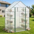 thumbnail image 2 of Costway New Portable Mini 8 Shelves Walk In Greenhouse Outdoor 4 Tier Green House White, 2 of 9