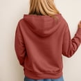 thumbnail image 4 of idosla Plus Size Hooded Tops for Women Long Sleeve Button Collar Drawstring Hoodies Pullover Sweatshirts with Pockets (Brown, 3XL), 4 of 6