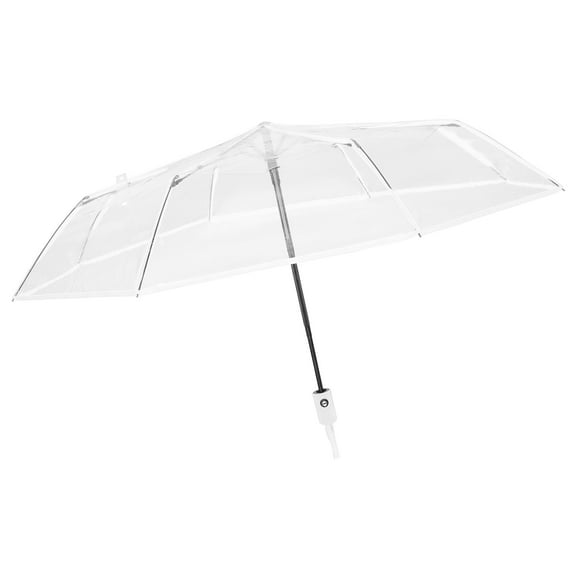 MERRYHAPY Automatic Open and Close Transparent Compact Travel Umbrella Wind and Rain Resistant Durable Three Fold Design 38 Inch