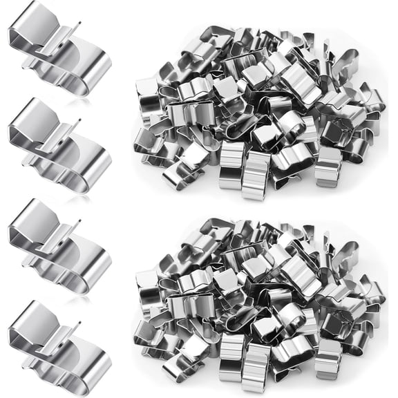 Trailer Frame Wire Clips, 304 Stainless Steel Clips 200 Pcs Metal Cable Clips Double Wire Trailer Wire Clips Wire Clamps for PV Wiring Boat Cable, Boat Trailer
