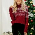 thumbnail image 3 of Suéter navideño con copo de nieve, suéter de punto para mujer, suéter alto para mujer, suéter de punto con copo de nieve, construido para durar, 3 of 8