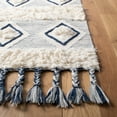thumbnail image 3 of SAFAVIEH Natura Hepburn Geometric Wool Area Rug, Ivory/Blue, 5' x 8', 3 of 7