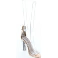thumbnail image 7 of Cape Robbin Maria-7 Lucite Clear Perspex Glitter Block Heel Open Peep Toe Sandal Shoe Rose Gold, 7 of 7