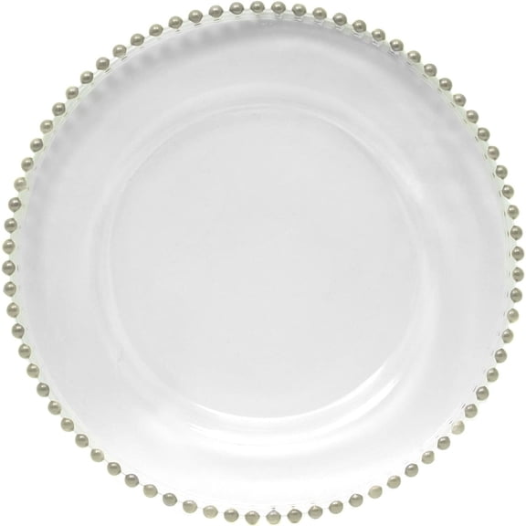 Charge it by Jay Turkish Glass Silver Beaded Charger Plate