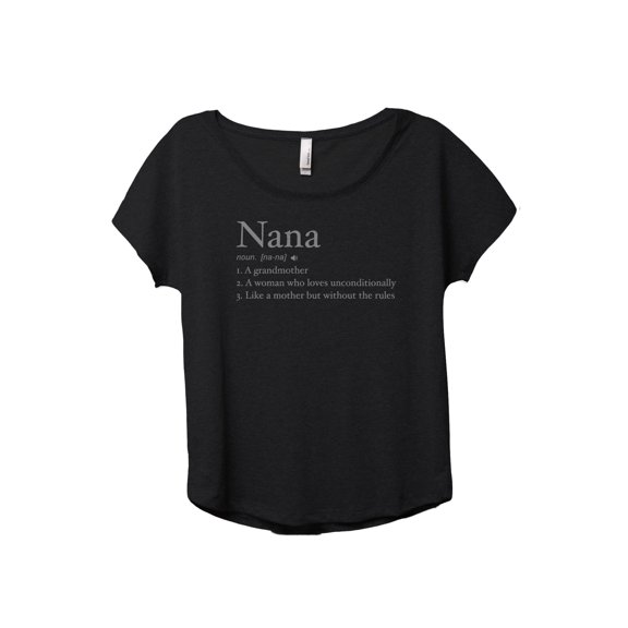 Nana Definition Women's Fashion Slouchy Dolman T-Shirt Tee Heather Black 3X-Large