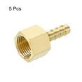 thumbnail image 3 of 5 Pack Brass Hose Barb Fitting, 1/4" Bard x 3/8" NPT Female Hose Connector, 3 of 6
