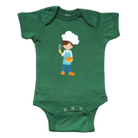 

Inktastic Boy Baking Boy With Chef s Hat Brown Hair Gift Baby Boy Bodysuit