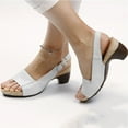 thumbnail image 2 of Comfortable Elegant Low Chunky Heel Shoes Women Summer Thick Heel Sandals Pumps Ankle Buckle Open Toe Casual Shoes, 2 of 3