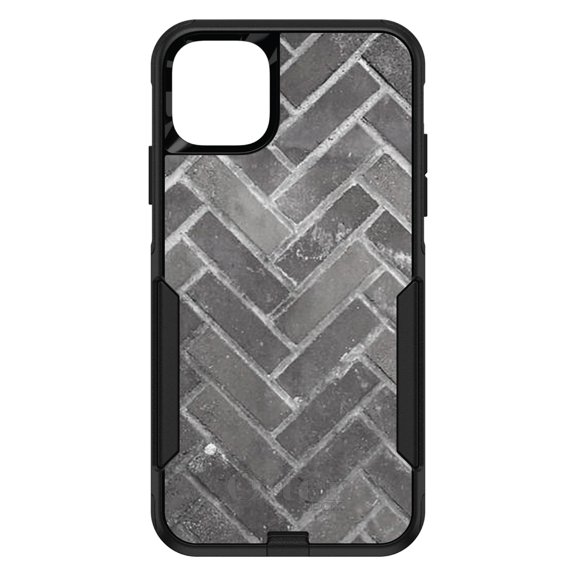 DistinctInk OtterBox Commuter Custom Case for Apple iPhone 15 (6.1" Screen) - Herringbone Brick Floor - Lightweight Grip