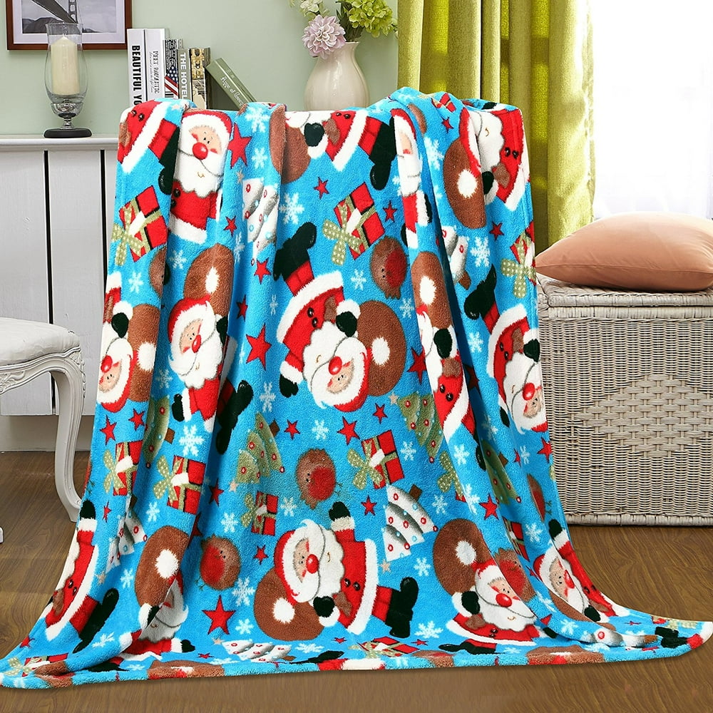Santa's Gifts Ultra Plush Fleece Christmas Throw Blanket (50 in. W x 60