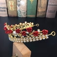 thumbnail image 6 of Bridal Wedding Queen Crowns and Tiaras Rose Flower Baroque Princess Crown Headbands Headpiece Hair Jewelry for Wedding, Engagement, Party,Halloween, 6 of 9