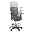 thumbnail image 5 of Adjustable-Height Mesh Mid-Back Drafting Office Chair w/ Footrest Ring & Optional Arms Black, 5 of 14