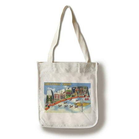 Georgia Large Letter Augusta, Georgia - Large Letter Scenes, Airplanes (100% Cotton Tote Bag - Reusable) ()