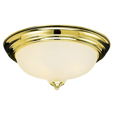 Design House 507236 Traditional 3-Light Indoor Dimmable Ceiling Light with Frosted Glass for Bedroom Hallway Kitchen Dining Room, Polished Brass