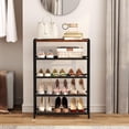 thumbnail image 3 of Shoe  Organizer, 5 Tier Industrial Metal Shoe Storage Shelf, Narrow Rustic Brown Closet Entryway Storage, 3 of 7
