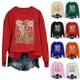 thumbnail image 3 of WREESH Women's Soft Crewneck Long Sleeve Sweatshirt Loose Fit Casual Fall Pullover Graphic Print Tops Red, 3 of 4