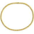 thumbnail image 2 of Divine_creation 2Ct Round Cut Yellow Citrine 3-Prong Womens Tennis Necklace 14K Yellow Gold Plated 925 Sterling Silver, 2 of 4