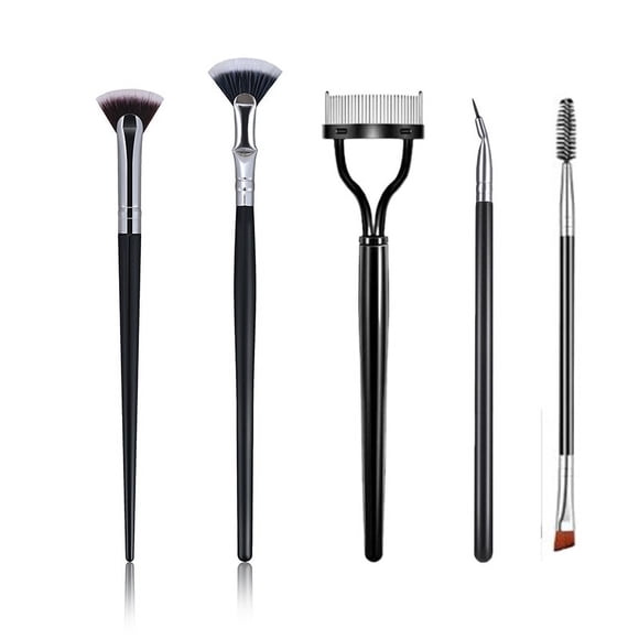 Cepillo de pestañas en forma de abanico, curvado, con cerdas delgadas y largas de doble capa, cepillo de pestañas inferior en ángulo plegado, cepillo de maquillaje