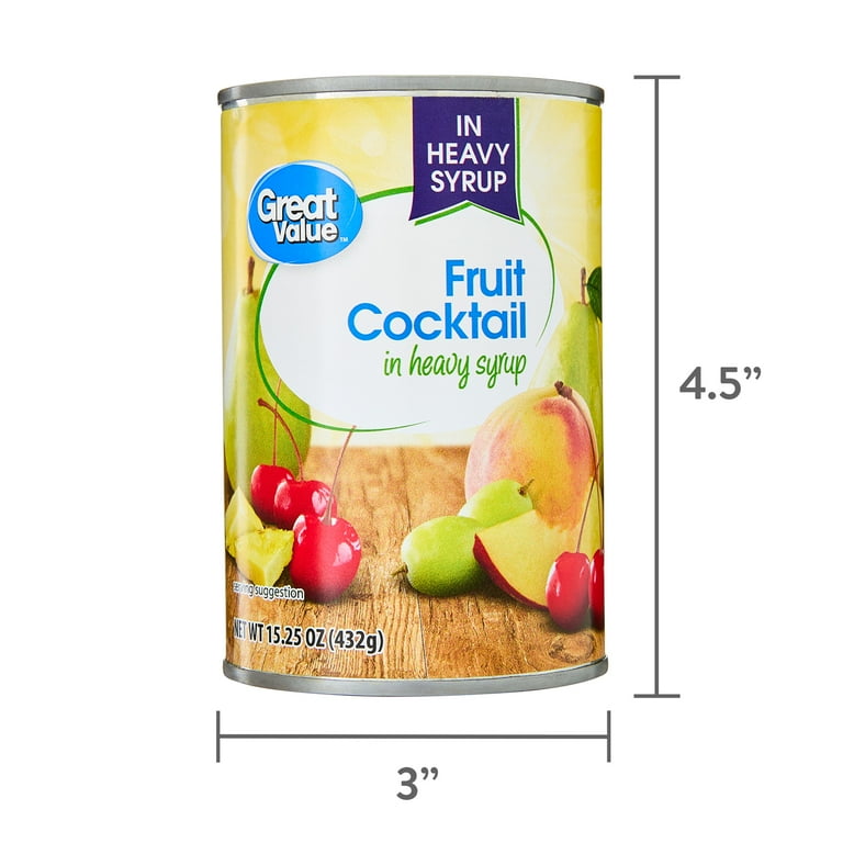 Great Value Fruit Cocktail in Heavy Syrup 15.25 oz with Peaches