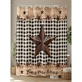 thumbnail image 4 of Black Plaid Country Star Shower Curtain, Farmhouse Wood Texture Bathroom Decor Curtains Set with Hooks, Waterproof Fabric Home Accessories， Stall 48 X 72 Inch, 4 of 6