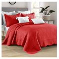 thumbnail image 2 of 3-Piece Christmas Quilt 100% Cotton Oversized Bedspread Lightweight Coverlet Embroidery Christmas Tree Pattern Bedding Set TC (Red, Queen (100"x106")), 2 of 8