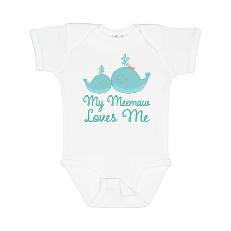 

Inktastic Meemaw Loves Me Grandchild Whale Boys or Girls Baby Bodysuit