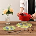 thumbnail image 7 of SKYSONIC Yellow Watercolor Pumpkin Pot Holders Trivets, 2 Pcs Heat Resistant Trivets,Autumn Cotton Thread Weave Mats for Hot Pads Pans Pot Bowl Teapot for Kitchen Decor, 7 of 7