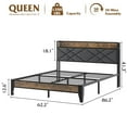 thumbnail image 3 of TROPOW Queen Bed Frame,Upholstered Headboard with Charging Station and Storage Shelf, Heavy-Duty Metal Platform Bed Frame, No Box Spring Needed, Easy Assembly, Grey, 3 of 9