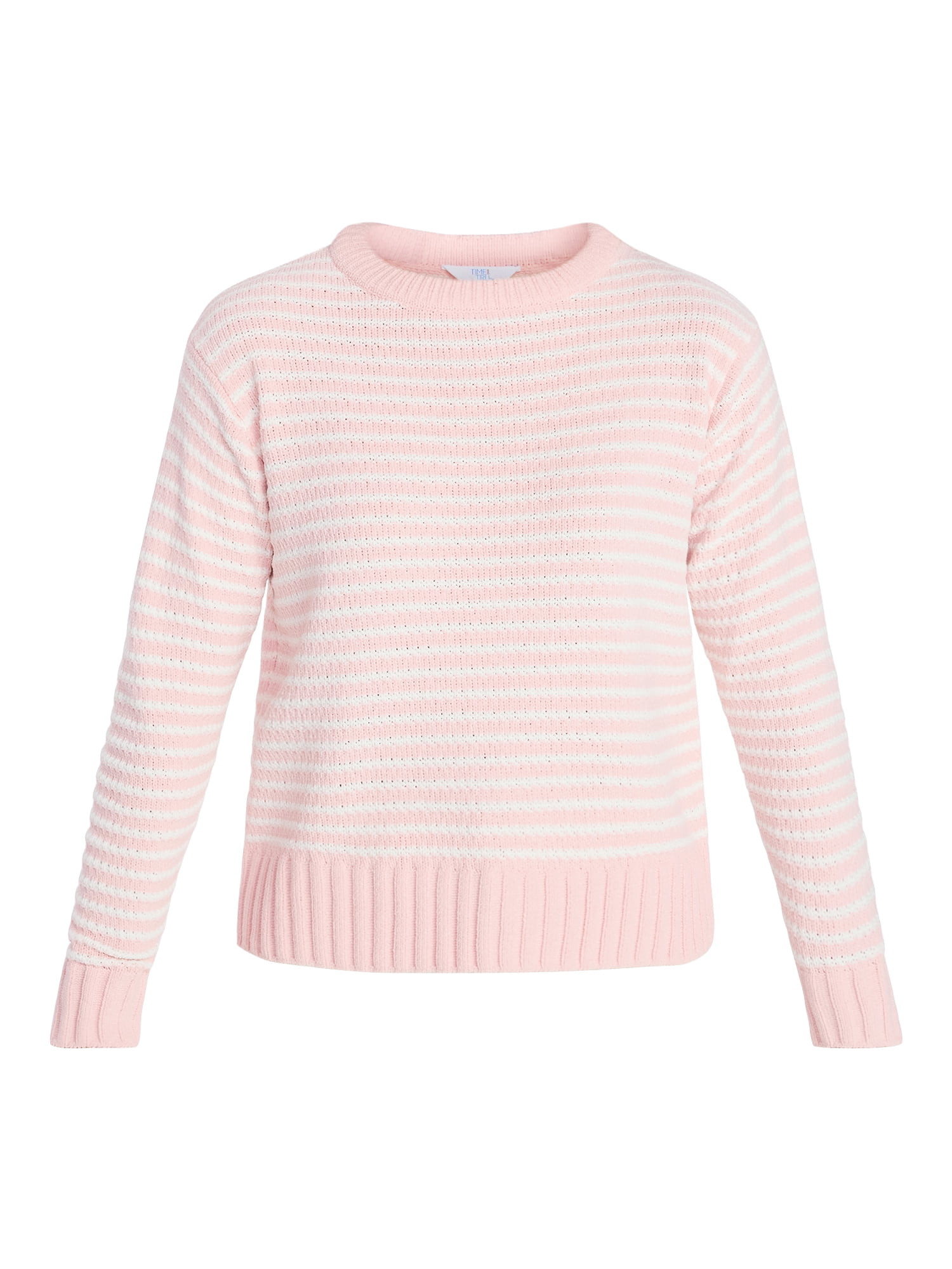 Time and Tru Women's and Women's Plus Long Sleeve Chenille Pullover, Sizes XS-4X