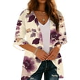 thumbnail image 4 of Xuyuer Cardigan for Women 3/4 Sleeve Lightweight Summer Kimono Cardigan Loose Beach Cover Up 2026 Summer Cardigan Casual V Neck Cute Tops Floral Kimono Summer Short Cover Ups, 4 of 7