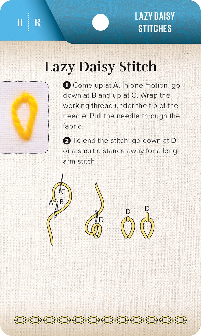 On-The-Go Embroidery Cards Set 1: 60 Stitches for Left & Right Handers, 3 Thread Organizers, 3 Take-Along Card Rings, In, (Paperback)