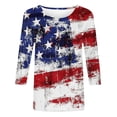 thumbnail image 4 of Vetsdori Red White and Blue T Shirts for Women Casual Plus Size 3/4 Sleeve Pullover American Flag,July 4th Summer Independence Day Fashion Ladies Tops Crew Neck, 4 of 5