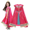 thumbnail image 1 of HAWEE Robe de Princesse Aladdin pour Filles Jasmine Costume d'Halloween avec Cape Chic Rouge Vêtements Traditionnels, 1 of 7