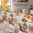thumbnail image 2 of Cow in Bathtub Chair Covers Set of 1 Thanksgiving Fall Sunflower Chair Back Covers Stretch Removable Washable Slipcovers Protector for Dining Room Kitchen Party Decor, 2 of 5