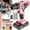 1*Battery+Charger(Pink), variant on 20V 148pcs Cordless Drill Tool Set - with Hammer, Tape Measure & Precision Tools, Portable Toolbox for Home, Garden, Camping & Furniture Refurbish