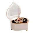 thumbnail image 1 of Joyero musical para niñas con temática de bailarina: caja de música giratoria con forma de corazón para aretes, collares y pulseras, 1 of 5