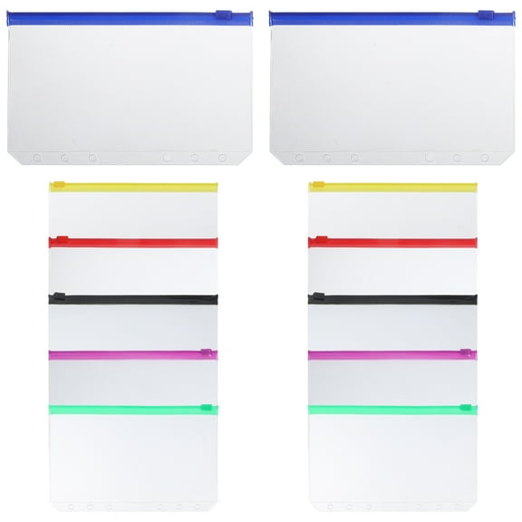 12Pcs Binder Zipper Pouches for Scrapbooking Removable Zipper Pouches Budget Sheet Bags Refills
