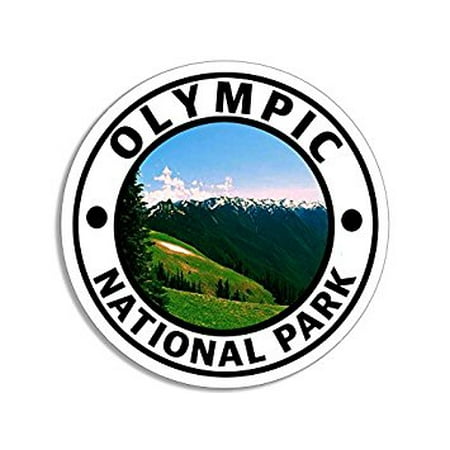 Round OLYMPIC National Park Sticker Decal (hike travel rv) Size: 4 x 4