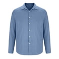 thumbnail image 5 of Purcolt Men's Linen Henley Shirt Long Sleeve Stand Collar Button Beach Summer Top for Vacation Resort Daily Wear Solid Work Business Casual Tops, 5 of 5