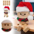 thumbnail image 2 of ZJNGJC Christmas Wooden Man, Wooden Man Figurine with 12 Expressions,Funny Dashboard Figurine,Handmade Wobble Doll for Desk Decoration C, 2 of 9