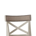 thumbnail image 2 of Benjara Curved X Shaped Back Swivel Counter Stool w/ Padded Seating- White, 2 of 6
